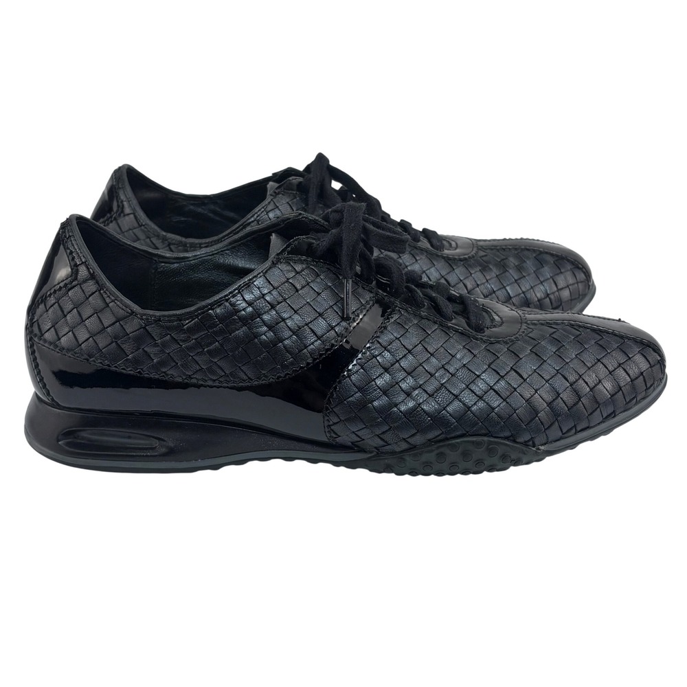 Cole Haan Nike Air Non Slip Black Sneakers Patent Leather Woven Patent Leather 9